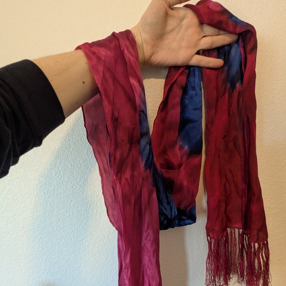 Silk Scarf, red and blue